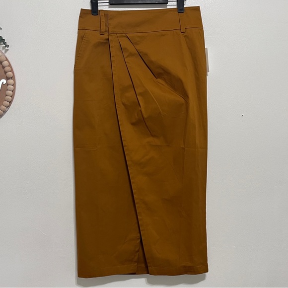 by Anthropologie Bronze Maxi Column Wrap Skirt Sz 8 - Picture 4 of 13
